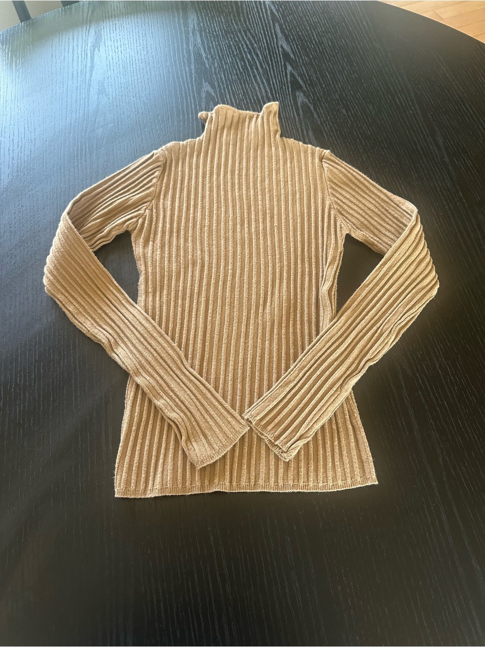 Bershka Ribbed Turtleneck Sweater - Beige